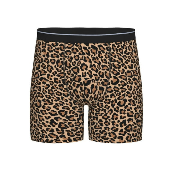Disketp Brown Leopard Men's Boxer Briefs Men’s Underwear Boxer Briefs for Men