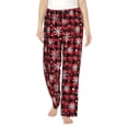 thumbnail image 1 of Disketp Buffalo Plaid Snowflakes Women's Comfy Pajama Pants Casual Drawstring Palazzo Lounge Wide Leg Pants-Medium, 1 of 6
