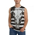 thumbnail image 1 of Disketp Bull Skull On The Us Flag Sleeveless Tshirts For Men, Muscle Shirts For Men Dry Fit Tank Top-Xx-Large, 1 of 8