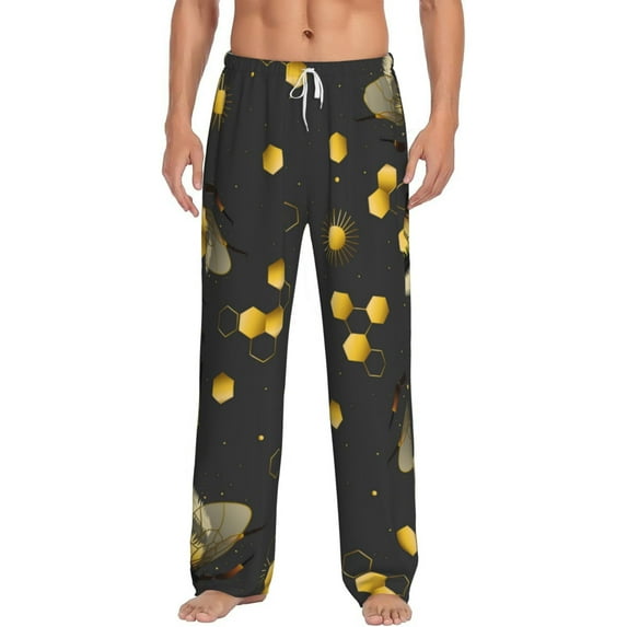 Disketp Bumblebee Men'S Pajama Pants - Ultra Soft Fleece Sleep And Lounge Pants (Size: S-Xxl)