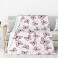 thumbnail image 1 of Disketp Butterflies (2) Cozy Flannel Fleece Throw Blanket: Has a velvety texture for All Seasons - Perfect for Women, Men, & Kids", 1 of 6