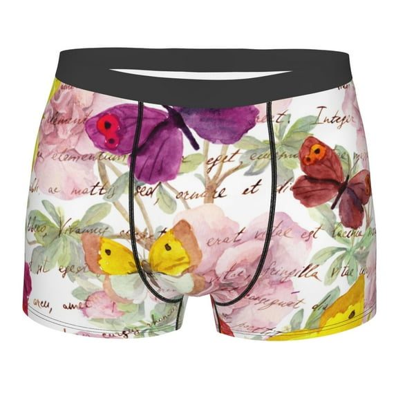 Disketp Butterflies And Vintage Men'S Boxer Briefs,Soft And Breathable Cotton Underwear With Comfortflex Waistband