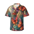 thumbnail image 1 of Disketp Butterflies On Rocky Cliff Hawaiian Shirts for Men,Mens Casual Short Sleeve Button Down Shirts Beach Shirt,Large, 1 of 7
