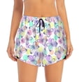 thumbnail image 1 of Disketp Butterflies on Polka Dots Print Women's Shorts Workout Shorts for Athletic Gym Running Shorts with Phone Pockets, 1 of 8