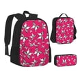 thumbnail image 1 of Disketp Butterfly Large Capacity Backpack Lunch Bag Pencil Case Combination 3 Piece Set for Student, 1 of 7