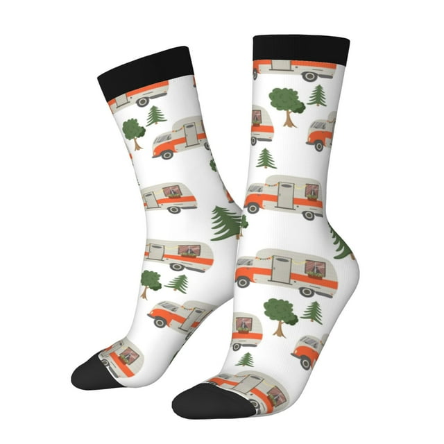 Disketp Camp Van Unisex Crew Socks Lightweight Breathable Ventilation Ankle Socks, Mid-calf socks for Daily