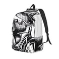 thumbnail image 1 of Disketp Capybara Riding Bicycle Canvas Backpack Lightweight Travel Daypack Student Rucksack Laptop Backpack-Small, 1 of 5