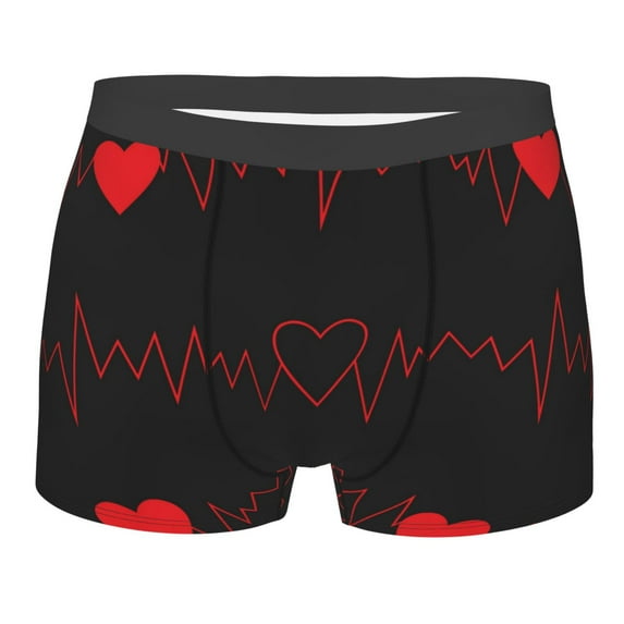 Disketp Cardiogram And Heart Men'S Boxer Briefs,Soft And Breathable Cotton Underwear With Comfortflex Waistband