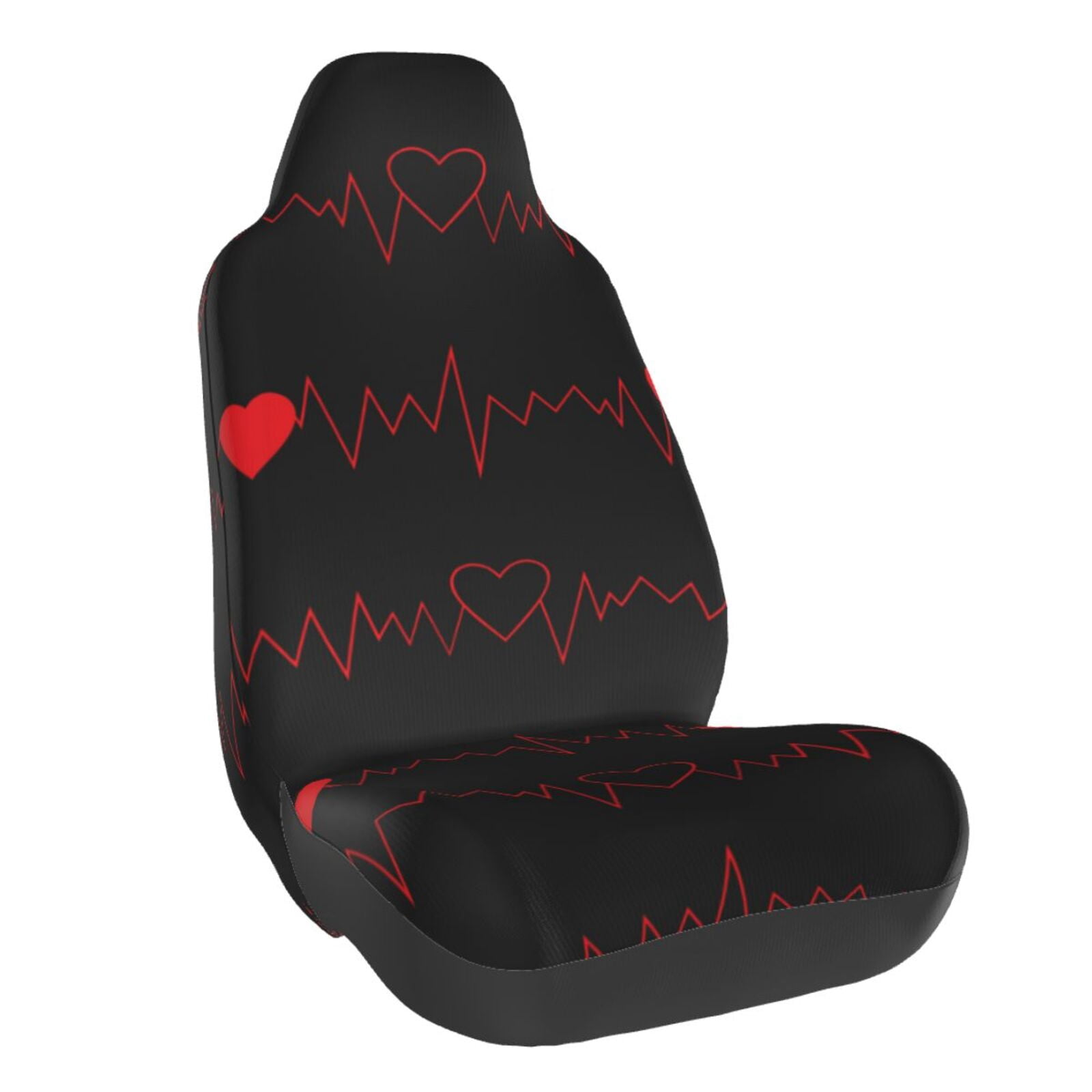 Red Heart Pattern Print Universal Fit Car Seat Cover main image 1