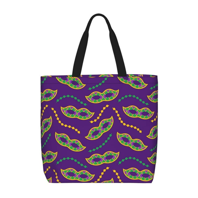 Disketp Carnival Masks and Beads Canvas Tote Bag,Women Shoulder Bag ...