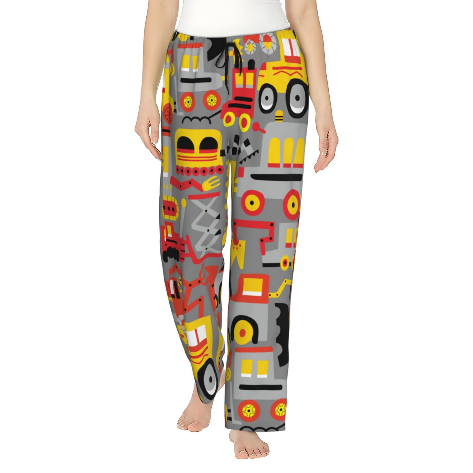 Disketp Cars Print Women'S Comfy Pajama Pants Casual Drawstring Palazzo ...