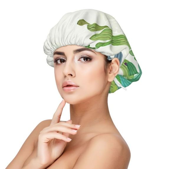 Disketp Cartoon Cactus Adjustable Sleeping Hair Cap, Hairband Sleeping Cap Turban, Unisex, Available for Curly and Straight Hair