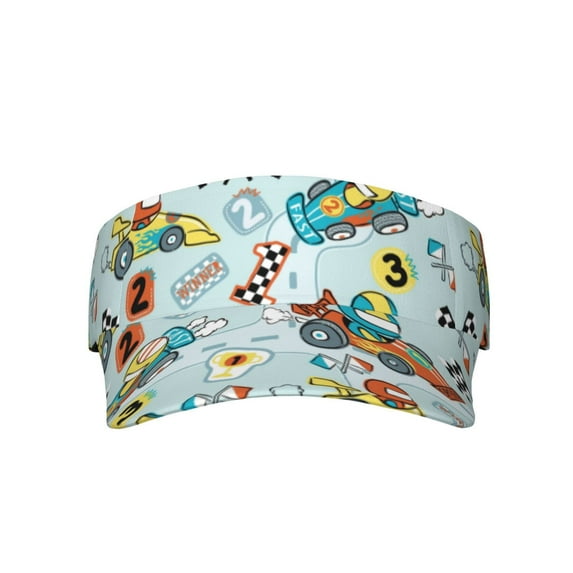 Disketp Cartoon Car Racing Sun Visors for Women Men Unisex Tennis Golf Visor Hat Adjustable Summer Hats Sport Outdoor Visor Hat UV Protection Cap