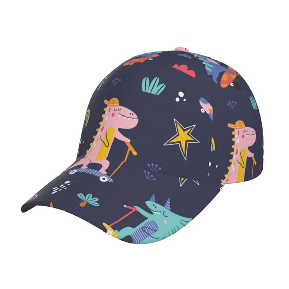Disketp Cartoon Dinosaur Print Baseball Caps For Outdoor Sports Fashion Casual Outdoor Caps Men Women