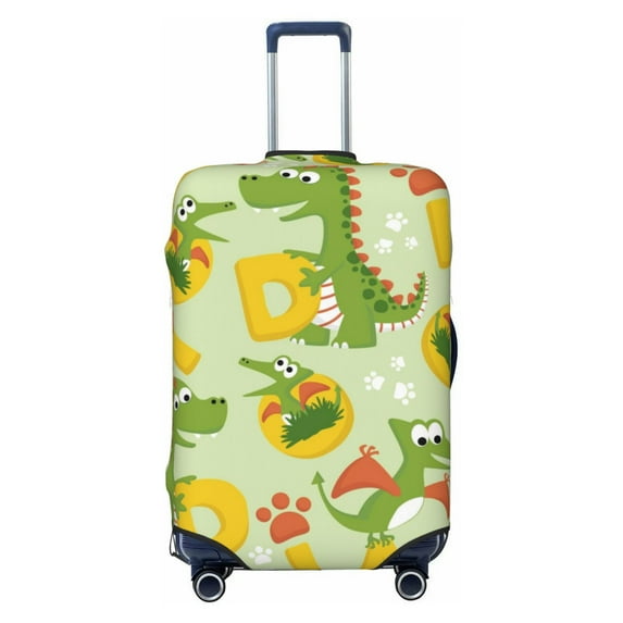 Disketp Cartoon Dinosaurs Elastic Travel Luggage Cover Travel Suitcase Protective Cover For Trunk Case Apply To 18''-32'' Suitcase Cover (Luggage not included)-Large