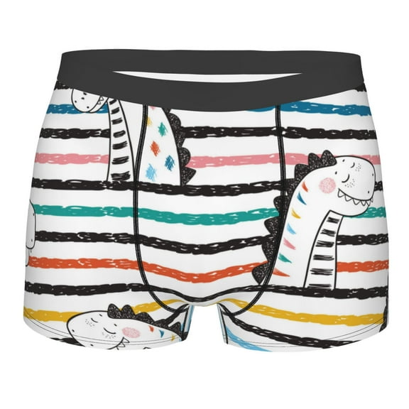 Disketp Cartoon Dinosaurs Men'S Boxer Briefs,Soft And Breathable Cotton Underwear With Comfortflex Waistband
