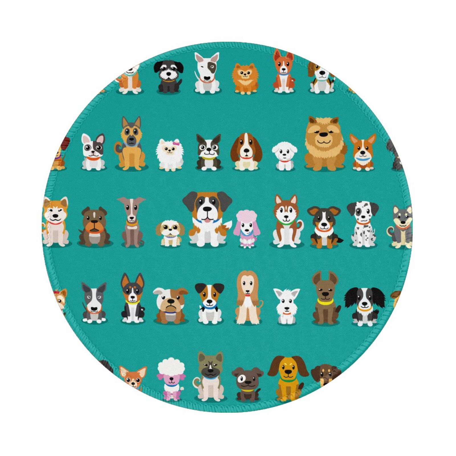 Disketp Cartoon Dogs Small Mouse Pad 7.9x7.9 Inches,Washable Round ...