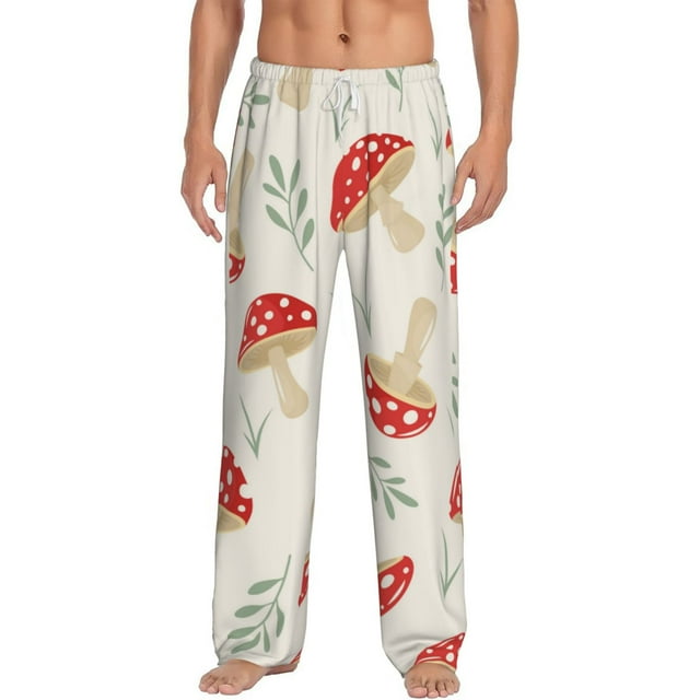Disketp Cartoon Flat Mushrooms Men'S Pajama Pants - Ultra Soft Fleece ...