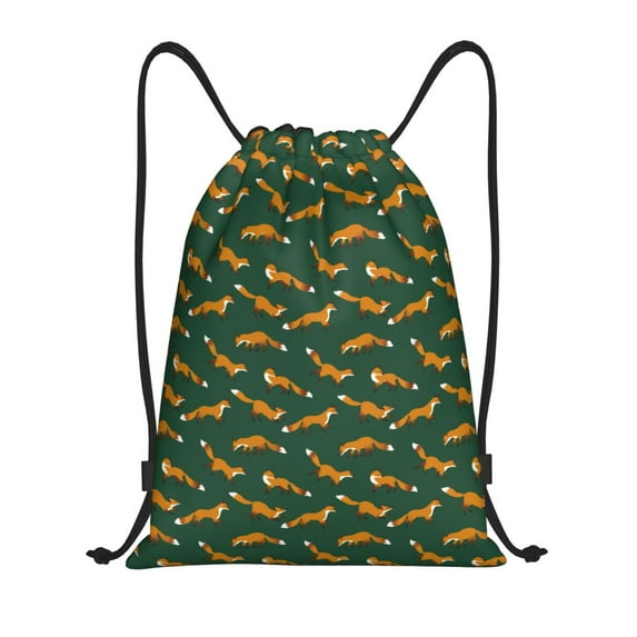 Disketp Cartoon Fox 1 Drawstring Backpack Drawstring Gym Bags Draw String Bags for Sports, Gym, Travel, Swimming, Beach-Small