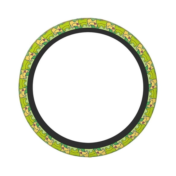 Disketp Cartoon Frog Elastic Microfiber Steering Wheel Cover for Truck,SUV,Cars,Universal 15 inch,Anti-Slip