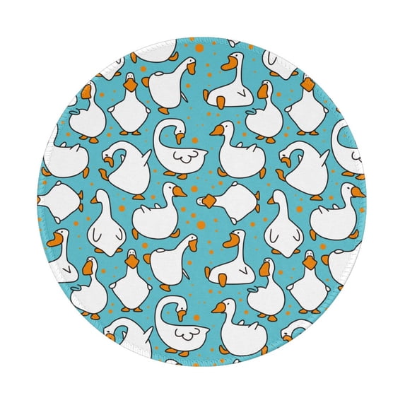 Disketp Cartoon Funny Goose Small Mouse Pad 7.9x7.9 Inches,Washable Round Mousepad For Office Laptop Computer,Non-Slip Rubber Base Mouse Pads For Wireless Mouse