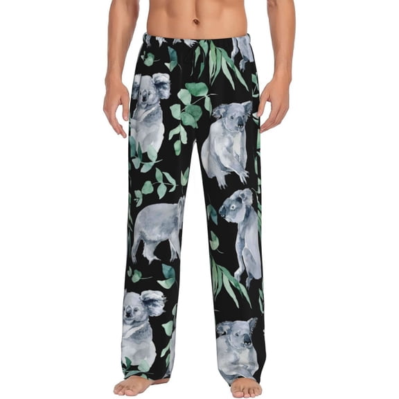 Disketp Cartoon Koala Bear Men'S Pajama Pants - Ultra Soft Fleece Sleep And Lounge Pants (Size: S-Xxl)