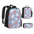 thumbnail image 1 of Disketp Cartoon Poodle Dog Large Capacity Backpack Lunch Bag Pencil Case Combination 3 Piece Set for Student, 1 of 7