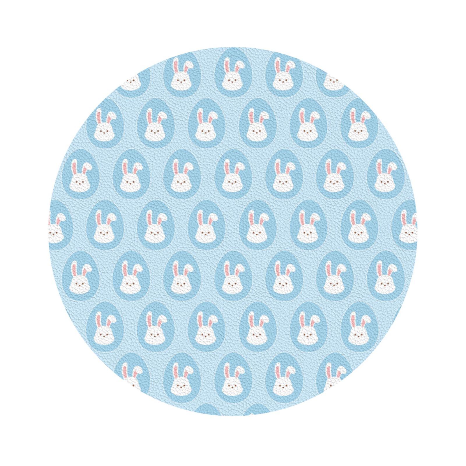 Disketp Cartoon Rabbit Funny Coasters,6 Pcs Leather Coasters with