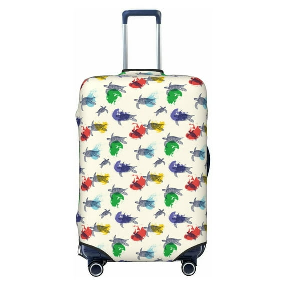 Disketp Cartoon Sea Turtle Elastic Travel Luggage Cover Travel Suitcase Protective Cover For Trunk Case Apply To 18''-32'' Suitcase Cover-X-Large