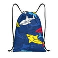 thumbnail image 1 of Disketp Cartoon Shark Drawstring Backpack Drawstring Gym Bags Draw String Bags for Sports, Gym, Travel, Swimming, Beach-Medium, 1 of 6
