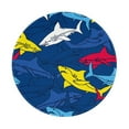thumbnail image 1 of Disketp Cartoon Shark Small Mouse Pad 7.9x7.9 Inches,Washable Round Mousepad For Office Laptop Computer,Non-Slip Rubber Base Mouse Pads For Wireless Mouse, 1 of 9