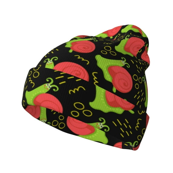 Disketp Cartoon Snail Winter Beanie for Men Women Beanie Knit Hat Cuffed Cap Beanie Knit Chunky Snow Cap