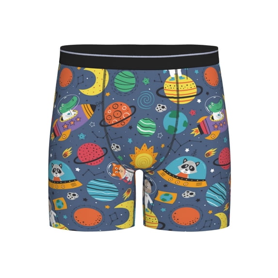Disketp Cartoon Space Men's Boxer Briefs Men’s Underwear Boxer Briefs for Men