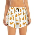 thumbnail image 1 of Disketp Cartoon Squirrel Print Women's Shorts Workout Shorts for Athletic Gym Running Shorts with Phone Pockets Small, 1 of 8