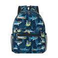 thumbnail image 1 of Disketp Cartoon Surfer Sharks Backpack - Comfortable Daypack with The right laptop for you Spacious Main Compartment & other poket - {designName} print, 1 of 6