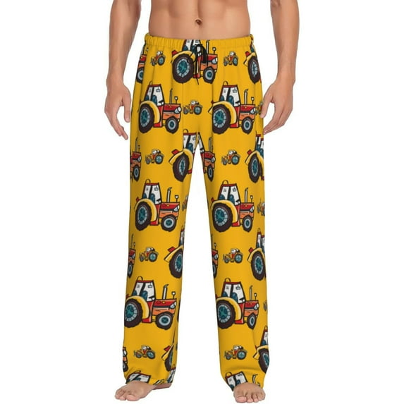 Disketp Cartoon Tractor Men'S Pajama Pants - Ultra Soft Fleece Sleep And Lounge Pants (Size: S-Xxl)