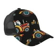 thumbnail image 1 of Disketp Cartoon Tractor Print Trucker Hat Men Women - Mesh Baseball SnapBack Cap, 1 of 7