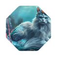 thumbnail image 1 of Disketp Cat Underwater Fantasy Funny Coasters,6 Pcs Leather Coasters with Holder, Perfect Housewarming Hostess Gifts,Protect Furniture from Water Marks Scratch and Damage,Octagon, 1 of 7