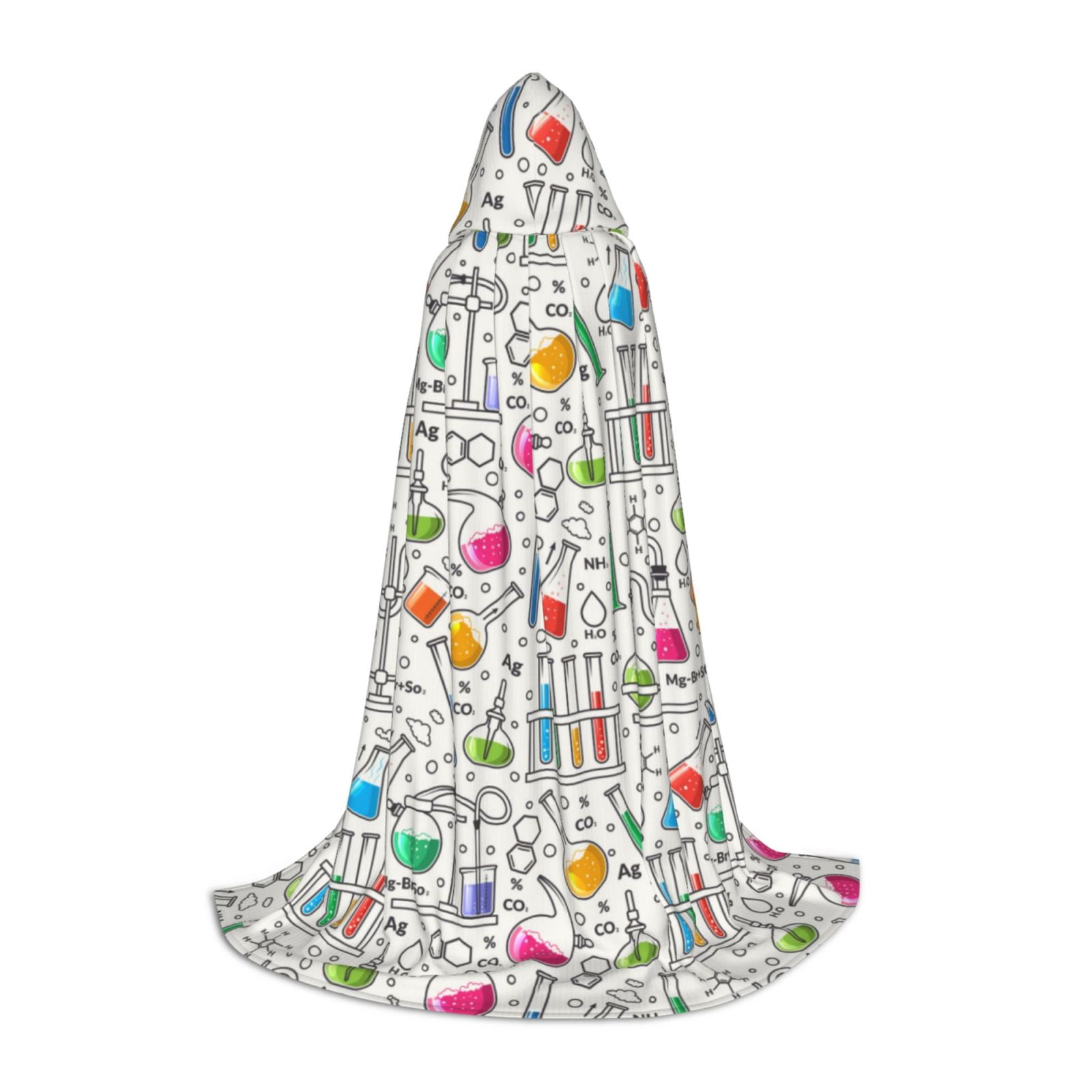Chemical Robe Disketp Chemical Flasks And Test Tubes Hooded Cloak, Teenagers ...