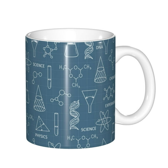Disketp Chemical Formulas And Objects Large Coffee Mug with Handle Tea Cup Novelty Coffee Cup for Men Women Office Work
