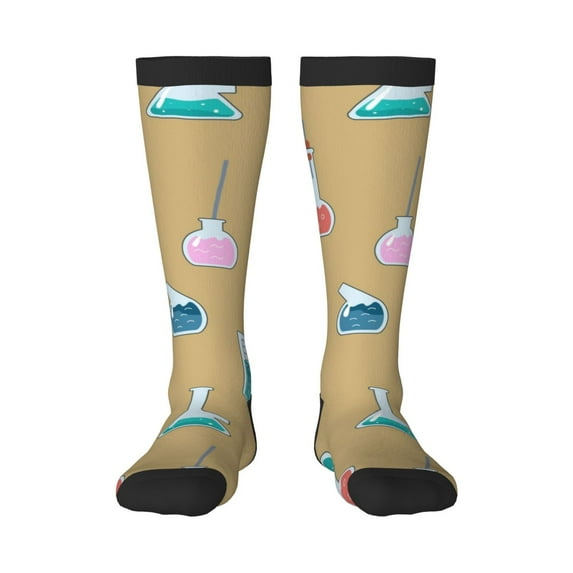 Disketp Chemistry Class Print Unisex Contrast Color Stockings Lightweight Breathable Ventilation Ankle Contrast Color Stockings, Contrast Color Stockings for Daily