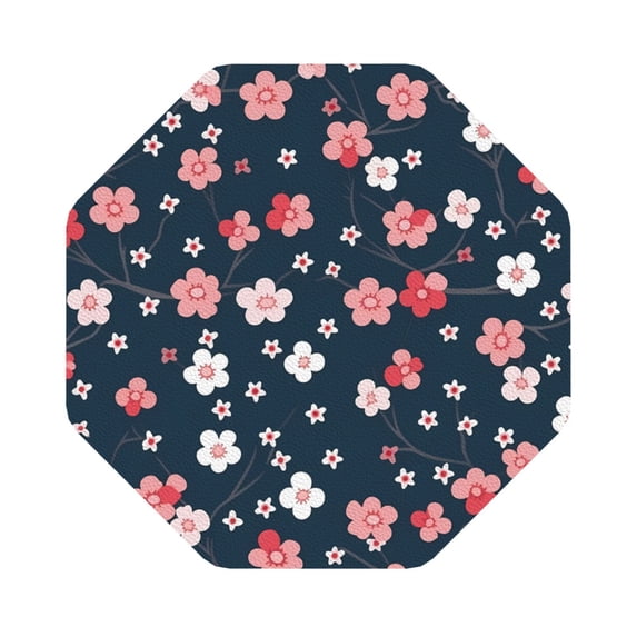 Disketp Cherry Blossoms Funny Coasters,4 Pcs Leather Coasters With Holder, Perfect Housewarming Hostess Gifts,Protect Furniture From Water Marks Scratch And Damage