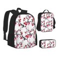 thumbnail image 1 of Disketp Cherry Blossoms Large Capacity Backpack Lunch Bag Pencil Case Combination 3 Piece Set for Student, 1 of 7