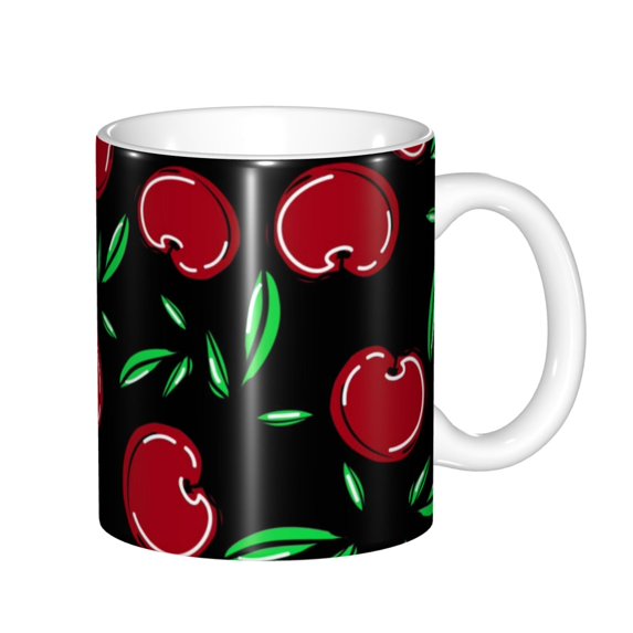Disketp Cherry Large Coffee Mug with Handle Tea Cup Novelty Coffee Cup for Men Women Office Work