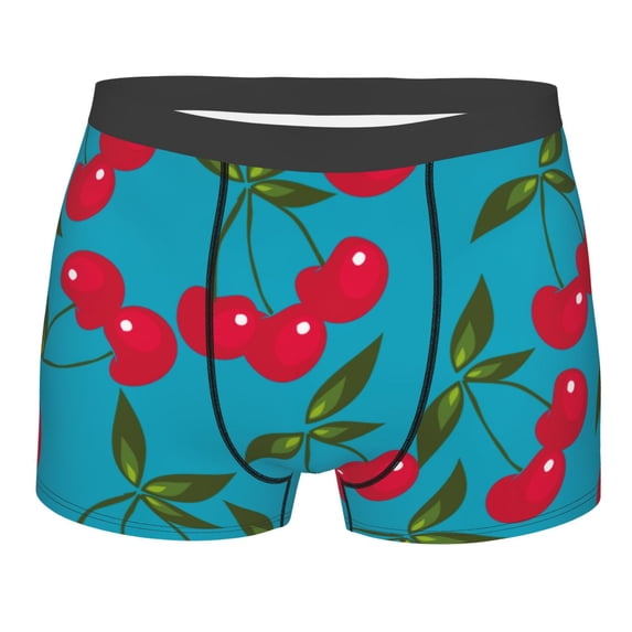 Disketp Cherry Men'S Boxer Briefs,Soft And Breathable Cotton Underwear With Comfortflex Waistband