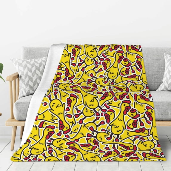 Disketp Chicken Cartoon Cozy Flannel Fleece Throw Blanket: Has a velvety texture for All Seasons - Perfect for Women, Men, & Kids"50"x40"