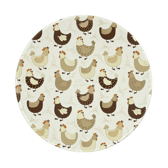 Disketp Chicken Cartoon Small Mouse Pad 7.9x7.9 Inches,Washable Round Mousepad for Office Laptop Computer,Non-Slip Rubber Base Mouse Pads for Wireless Mouse