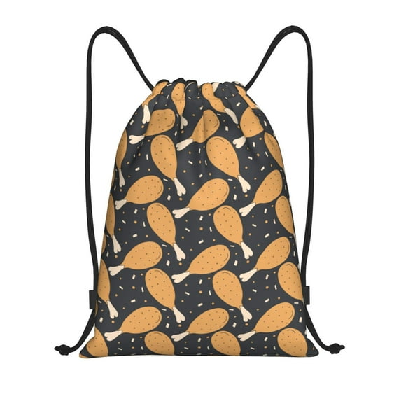 Disketp Chicken Legs Drawstring Backpack Drawstring Gym Bags Draw String Bags for Sports, Gym, Travel, Swimming, Beach-Medium