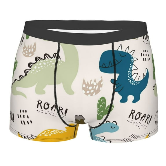 Disketp Childish Dinosaur Men'S Boxer Briefs,Soft And Breathable Cotton Underwear With Comfortflex Waistband