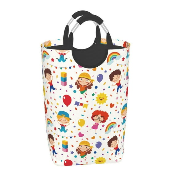 Disketp Childrens Party Square Laundry Bag Large Collapsible Dirty Clothes Bags With Handles Waterproof Essentials Storage For College Dorm, Family